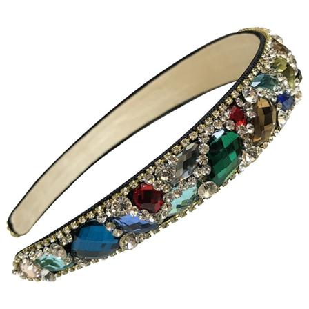 1 Handgjord Lyxig Oregelbunden Sparkle Rhinestone Bredkant Hårband