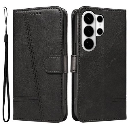 T-Shape Samsung Galaxy S26 Ultra Plånboksfodral Konstläder Ställ - Svart