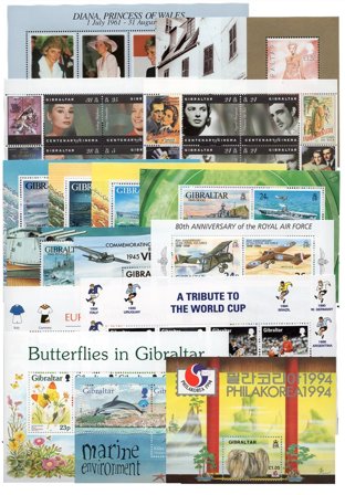 Gibraltar 1993-1998 - MICHEL Bl 18-26 og 28-34 - Postfrisk