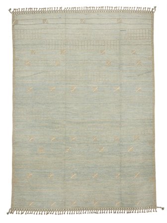 Berber Style Rug Modern Green/Dark Yellow Large (Wool, Afghanistan)