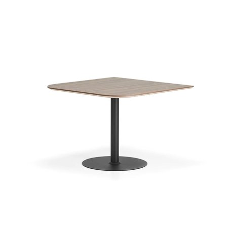 Bord METRIC, rundade hörn, 1000x1000x720 mm, svart/valnöt