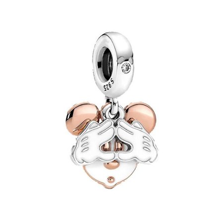 Speltema 925 sterlingsølv & natlampe hjerte & magisk blomst monster vedhæng egnet til originale damearmbåndsberlocker