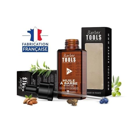 Skäggolja | Nr 1 | med 100 % naturliga oljor 30ml - GJORT I FRANKRIKE - Främjar skäggtillväxt