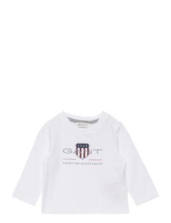 Archive Sheild Ls T-Shirt Tops T-shirts Long-sleeved T-shirts White GANT