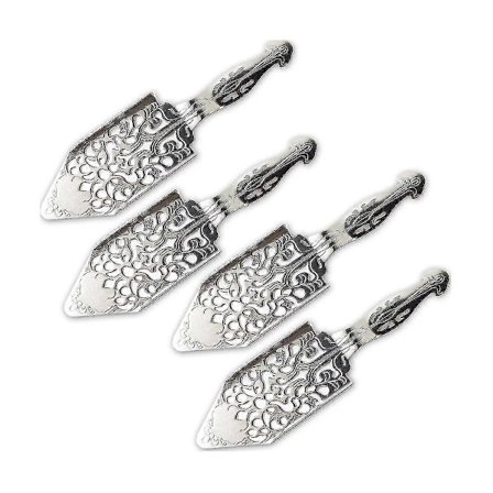 4 kpl Ruostumattomasta teräksestä valmistettuja absinttilusikoita Vintage Bar Lasikuppi Juomasuodatin Ontto Absinttilusikka Cy JGG