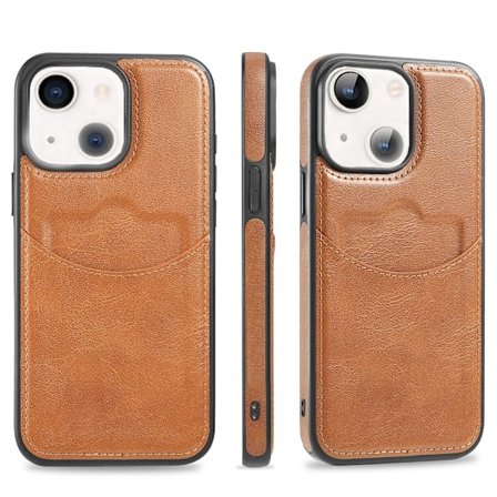 iPhone 15 Kortfodral i PU-läder - Slimmat & Stilrent Skal