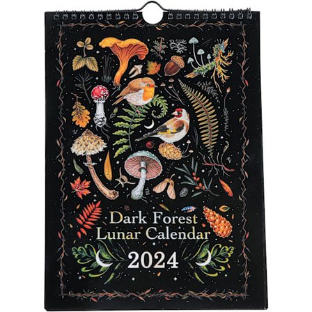 Veggkalender 2024, Mørk Skog Månekalender 2024 2025 med 12