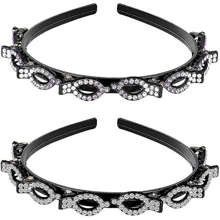 2 kpl Jewel-hiuspantoja, kaksinkertainen kierretty punos