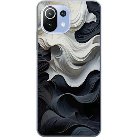 Xiaomi 11 Lite 5G NE Gennemsigtig cover Silke Sort/Hvid