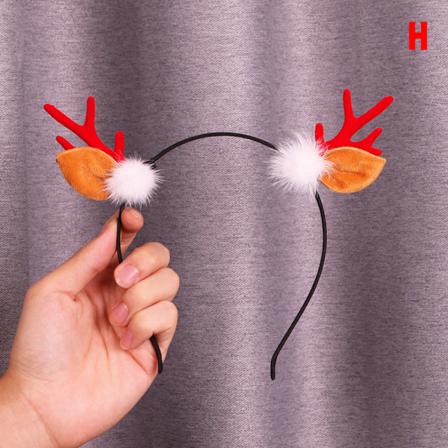 Tecknad Röd Jul Hårband Santa Claus Snowman Antlers Hea