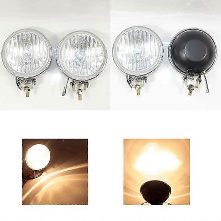 2 st * 4,5 tum Gul/vit dimljus för bil stötfångare Lastbil Offroad-ljus 12v55w H3-lampa