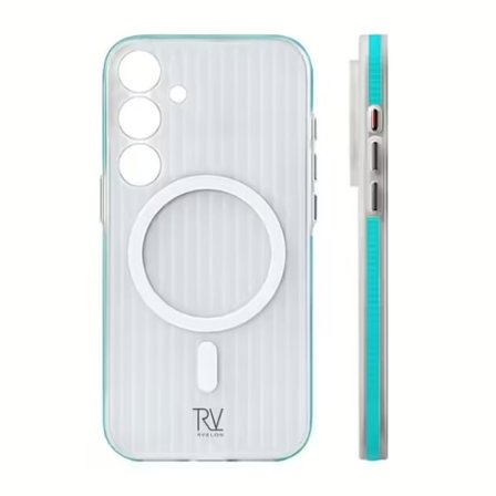 Samsung Galaxy S24 Mobilskal Korrugerad med Magnet Rvelon - Blå