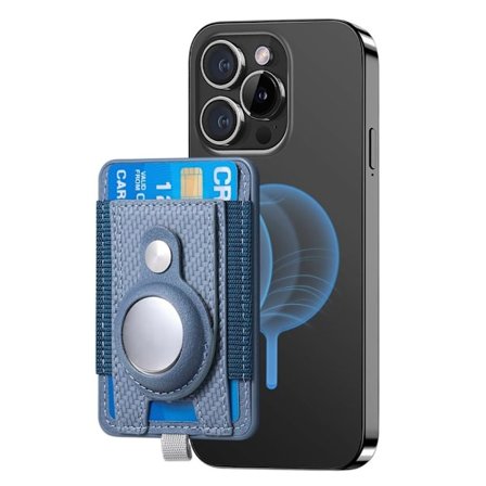 MC-W17 Apple AirTag Skal med korthållare - Blå