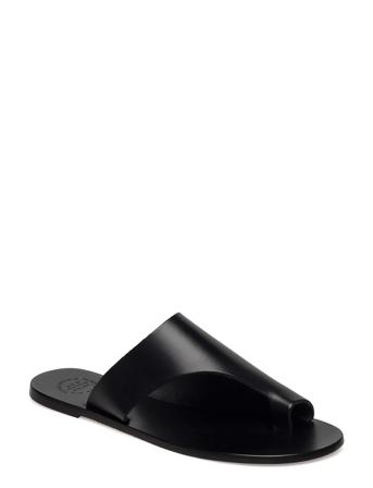 Rosa Black Vacchetta Shoes Summer Shoes Flat Sandals Svart ATP Atelier