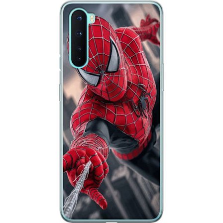 Kompatibelt Mobilskal till OnePlus OnePlus Nord Dynamisk Spider-Man-illustration i actionperspektiv, superhjältetema med rörelseekonomi och känsla