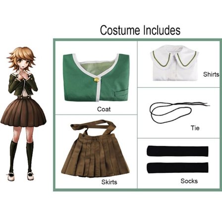 Danganronpa Chihiro Fujisaki Cosplay Costume Schoolgirl's School Costume Only M Costume Only XXL