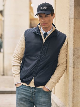 John Henric Men's Marineblau Weste Size S