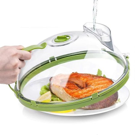 Mikrobølgeovn Stænklåg med Dampventil og Håndtag, 25 cm Gennemsigtigt Låg, Essentielt Køkkenudstyr (FMY)