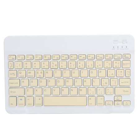 HURRISE Tablet Tangentbord Mini Trådlöst Bluetooth Tangentbord Portabel Spanska för Ipad/Samsung/Xiaomi/Huawei Tablet PC (Gul)