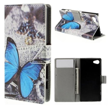 Plånboksfodral Sony Xperia Z5 Compact - Blå Fjäril