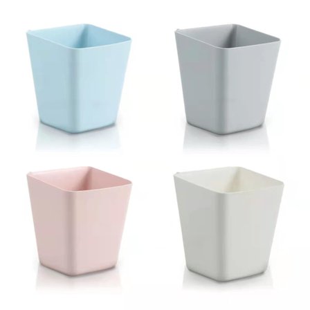 Hengende kjøkkenbeholder i plast, 4-pakning bærbar hengende oppbevaringsbøtte sminkebørsteholder, vogn hengende bøtte hengende søppelbøtte for