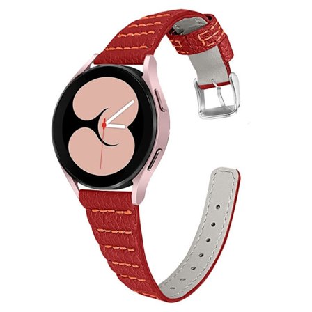 Samsung Galaxy Watch 4 Classic (46mm) / (44mm) / (40mm) klockarmband i äkta läder - Röd