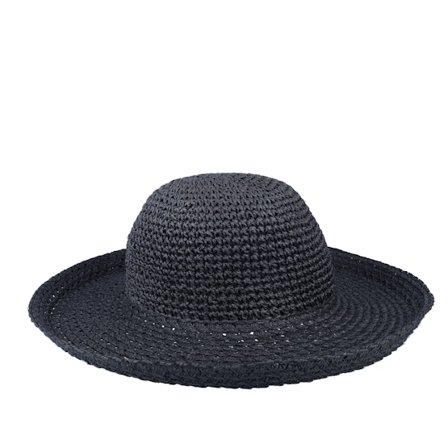 Seeberger - Schwarz Straw Hut - Paper Crochet Bolero Black Straw Hat @ Hatstore