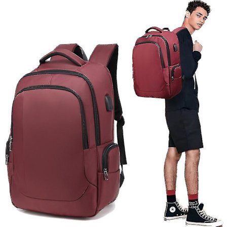 Laptop Ryggsekk, Business Bag Med USB Ladeport For Reise, Høgskole, Skole, Casual Ryggsekk For Menn, Kvinner