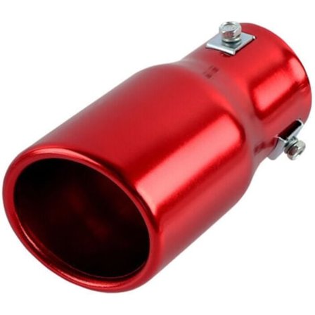 Punainen pyöreä auton pakoputken äänenvaimentimen kärki suora putki 63 mm, sisääntulo 2,5".pa