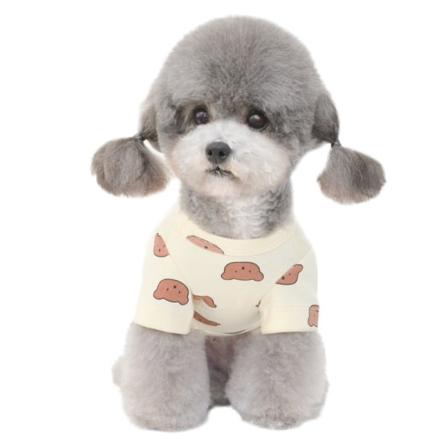 Husdjurskläder Valpkläder Kattkläder Teddy Pomeranian Bichon Two Feet Apparel Beige S