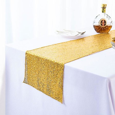 Bordløper "Gullfarget paljettduk"
