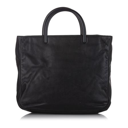 Prada Vintage, Pre-owned Leather Handbag Zwart, Dames, Maat:ONE Size