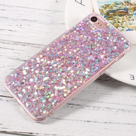 Glitterpaljetter iPhone 7/8/SE 2020/SE 2022 Deksel - Rosa