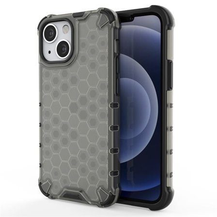 Honeycomb Case panser cover med TPU Bumper til iPhone 13 mini sort