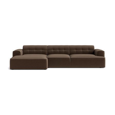 Marbella XL Chaiselong Sofa, Venstrevendt, Lisboa Brun - Ekstra Komfort, Slidstærk - 322x145x75cm - Sofa med Chaiselong