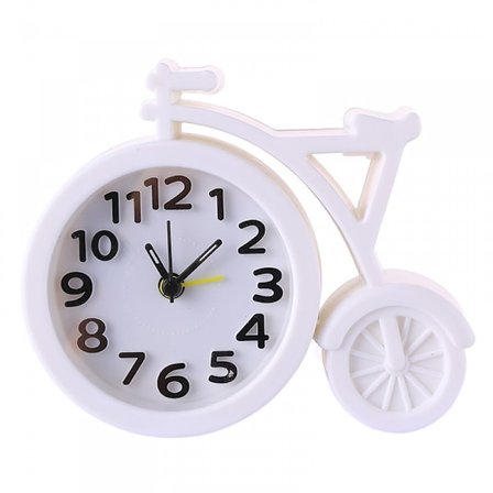 Luova toimiston työpöydän polkupyörähälytyskello Makuuhuoneen yöpöydän kello Luova yksinkertainen muistutushälytyskello Kello (valkoinen)