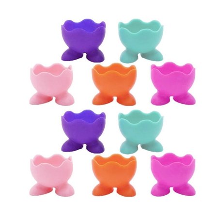 10 st Silikon Ägghållare Enkel Serveringskopp Ägg Söt och Färgglad Design För Mikrovågsugn Eller Spis