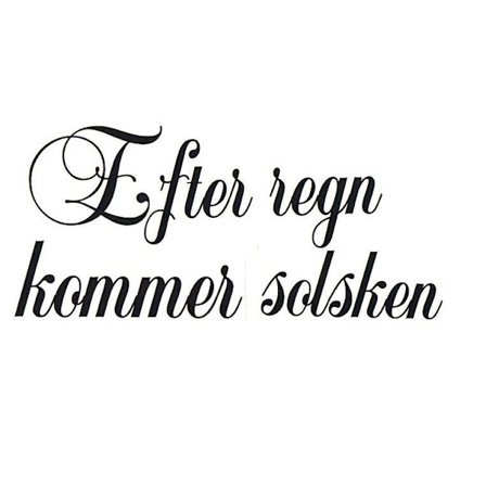 Efter regn kommer solsken Svart Väggord Väggdekor Miniatyr