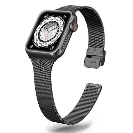 Smal armband Metallband kompatibelt Apple Watch 9 8 7 6 SE 5 4 38 40 41 45 49MM Ultra Rostfritt stål Milanese-armband kompatibelt iwatch 42 44MM