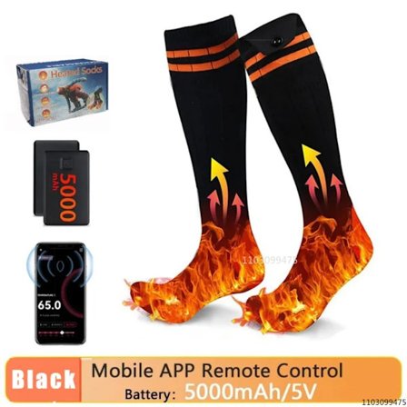 Nye opvarmede sokker 5000mah batteri elektriske opvarmede ski sokker vinter termiske opvarmede fodvarmer sport elektriske feber sokker