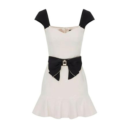 Elisabetta Franchi Short Klänning vit, Dam, Dam, Storlek: M