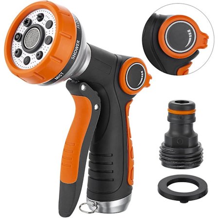 Trädgårdsslangmunstycke Spraymunstycke Metall Tungt Vattenmunstycke Högtrycksspraymunstycke För Vattning Av Växter Rengöring Biltvätt Och Duschning Av