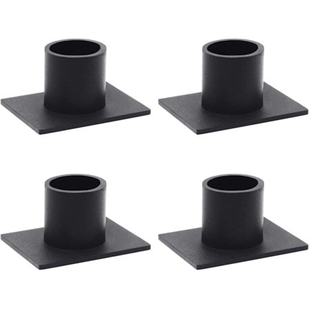 Sorte koniske søjlelysholdere, sæt med 4 lysestager C