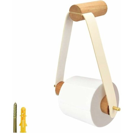 Vægmonteret træ toiletpapirholder toiletrulleholder træ rulleholder