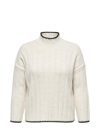 Carchick Stitch Ls Highneck Pull Knt White ONLY Carmakoma