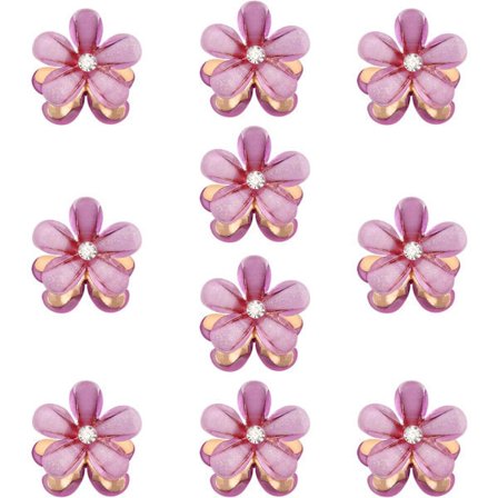 10 stk Mini Diamant Hårklemmer, Små Hårklemmer Blomstrete Hårnåler Hårtilbehør for Kvinner, Jenter, Søte Mini Hårnåler Hårstylingtilbehør