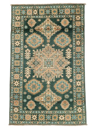 Kazak Fine Teppe Orientalsk Svart/Grønn (Ull, Afghanistan)