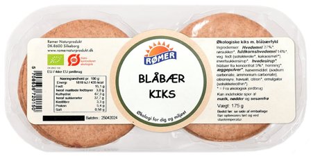 Rømer Kiks m. blåbærfyld Ø 175 g, Helse & Madvarer, Brød, Kiks & Kager, Kiks