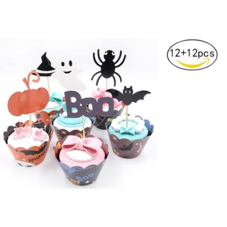 2023 Halloween-kake rundt papp Halloween-festdekorasjon Pumpkin Bloody Hand Cake Boo