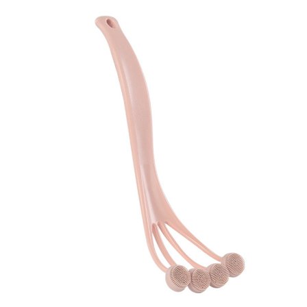 Silikon Ryggbørste Badbørste Med Myke Og Stive Bust For Våt Eller Tørr Børsting